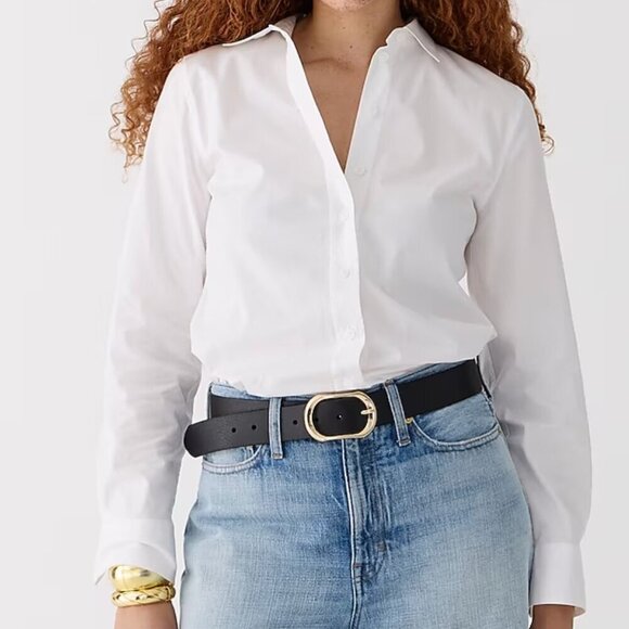 J. Crew Women's Size 8 Wren slim shirt in stretch cotton poplin Preppy Chic NWT - Picture 1 of 10